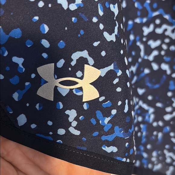 Under Armour Women's Blue and Black Shorts - Picture 3 of 8